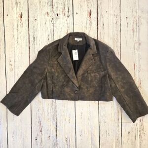 WeWoreWhat Brown Cropped Blazer